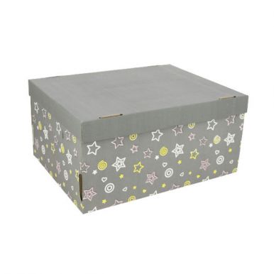 Коробка для хранения 370x280x180 см, белый/бурый, Звездное небо, артикул: Д20104/№2