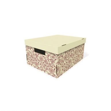 Коробка для хранения 370x280x180 см, белый/бурый, Цветущий шиповник, артикул: Д20104/№2