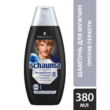 Schauma Шампунь мужской Intensive, для волос с сильной перхотью, для ежедневного применения, 380 мл