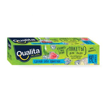 Qualita пакетики для льда самозакрывающиеся, 192 кубика в коробке