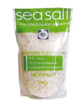 Соль для ванн Морская, с морскими водорослями дой-пак, 1 кг