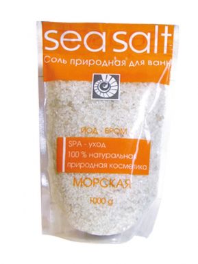 Соль для ванн Морская, йод-бром дой-пак, 1 кг