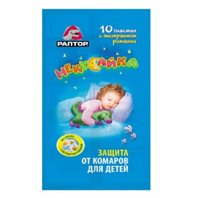RAPTOR НЕКУСАЙКА Пластины от комаров для детей в мини-прилавке (40/240)