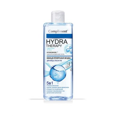 Compliment Hydra Therapy мицеллярная вода 5 в 1 для лица, глаз и губ, 400 мл