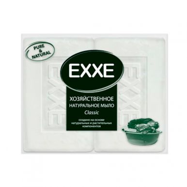 Exxe хозяйственное натуральное мыло 2 шт x 125 г, белое