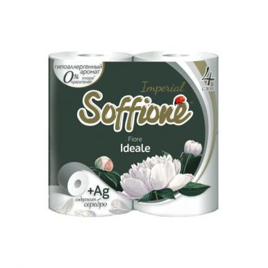 SOFFIONE Фиоре бумага туалетная идеалэ 4сл. 4рулона