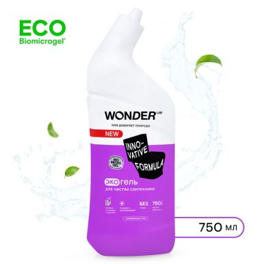 Гель для чистки сантехники WONDER LAB, средство для ванных и санузлов без хлора и резкого запаха, 500 мл