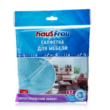 Haus Frau салфетка из микрофибры для мебели 30x30 см, 1 шт