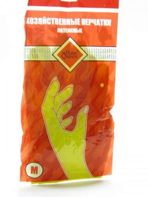 Home Queen перчатки резиновые латексные хозяйственные, размер: M, артикул: 53730/7403
