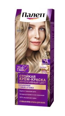 Palette Стойкая крем-краска для волос, (8-16) Пепельно-русый, защита от вымывания цвета, 110 мл