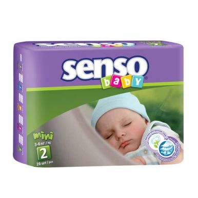 SENSO BABY подгузники детские b2 mini с кремом-бальзамом 3-6кг 26шт