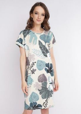 Clever Платье женское, размер: 170-50-XL, светло-бежевый-кофейный, артикул: LDR11-918