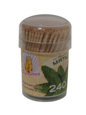 Русалочка зубочистки со вкусом мяты, круглые, 240 шт