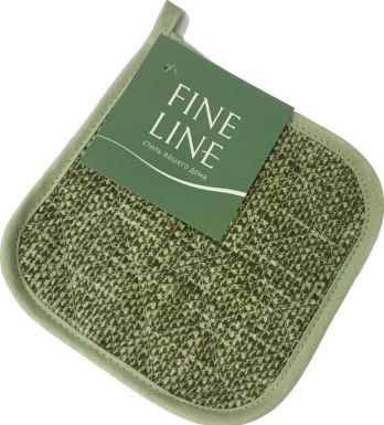 FINE LINE прихватка рогожка пестроткань оливковый 18*18см 35007-1