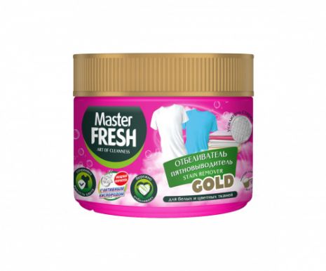 MASTER FRESH отбеливатель-пятновыводитель gold на кислородной основе свыше 40%, с мерной ложкой 500г