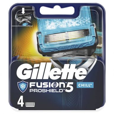 GILLETTE Fusion кассеты сменные д/бритья муж. pro shield chill 4шт__