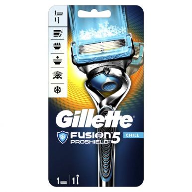 GILLETTE Fusion станок д/бритья муж. pro shield сhill c кассетой сменной