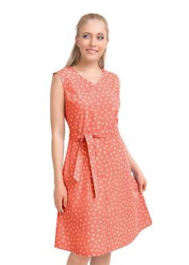 Clever Платье женское, размер: 170-44-S, светло-оранжевый-молочный, артикул: LDR20-798/7