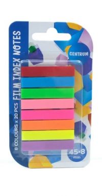 CENTRUM листки-индексы пластиковые 8цветов 20листов 4,5*00,88см