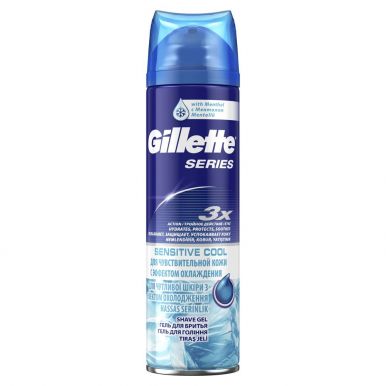 GILLETTE Гель для бритья Sensitive Skin для чувствительной кожи с эффектом охлаждения, 200 мл