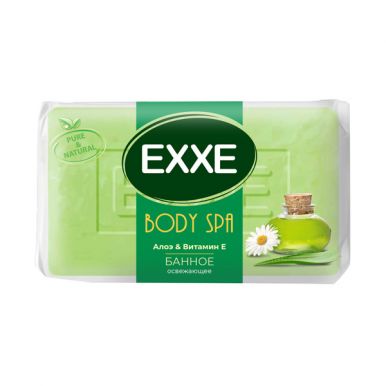 Exxe Туалетное мыло Body Spa банное Алоэ & витамин E, 160 г, зеленое