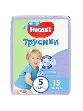 HUGGIES LITTLE WALKERS Трусики-подгузники 5 для мальчиков (13-17кг) 15 шт._