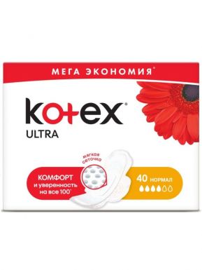 Kotex прокладки Ultra Normal Quadro, 40 шт