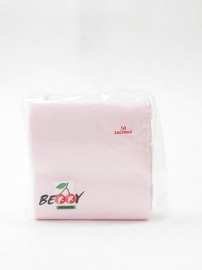 BERRY салфетки Премиум 24x24 см 50 шт, 1 слойные, цвет: розовые