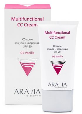 ARAVIA PROFESSIONAL сс-крем защитный SPF-20 multifunctional cc cream vanilla т.01