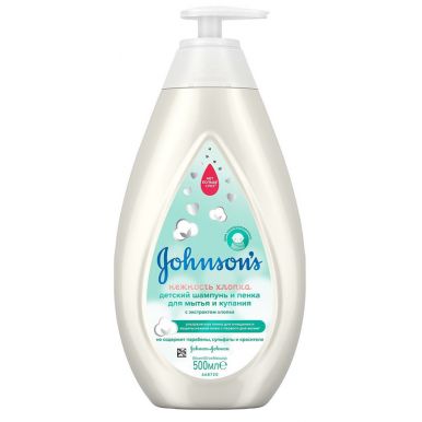 Johnsons® baby пенка-шампунь для мытья и купания Нежность хлопка, 500 мл