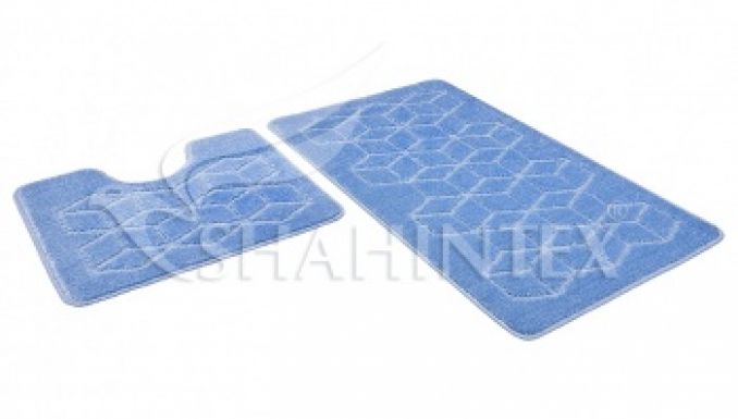 SHAHINTEX набор ковриков д/ванной цв.голубой 50*80см, 50*50см