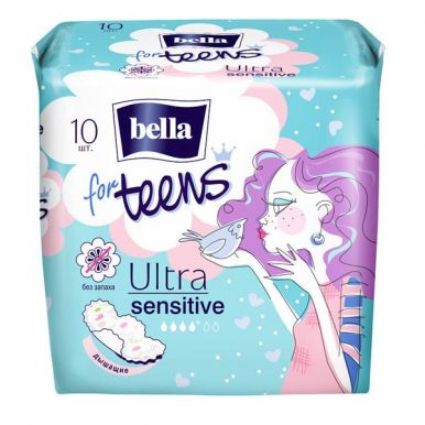 Bella прокладки супертонкие гигиенические for teens Ultra Sensitivee 10 шт, артикул: Be-013-Rw10-189