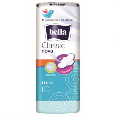 Bella Classic Nova Komfort прокладки 10 шт, белая линия, артикул: Be-012-Rw10-083