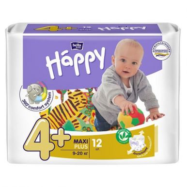 Bella подгузники для детей Baby Happy, Maxi Plus 9-20 кг, 12 шт