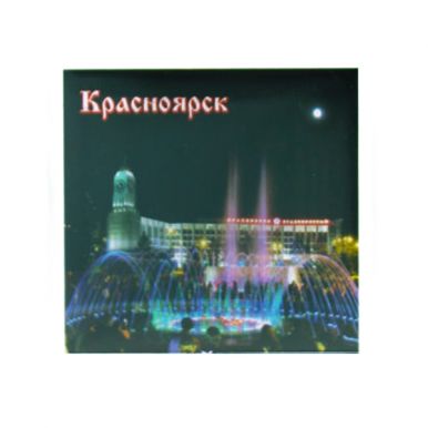 Магнит акрил дизайн поющие фонтаны ночь на площади 350-летия Красноярска К23