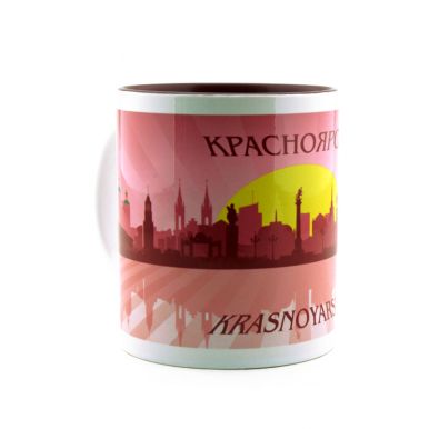 Кружка Красноярск фарфор панорама города 300мл