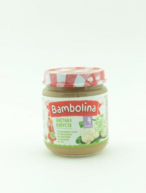 Bambolina Пюре детское овощное цвета, капуста с 4 месяцев, 100 гр