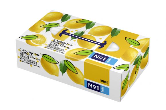 BELLA платочки бумажные универсальные №1 с запахом лимона 150шт