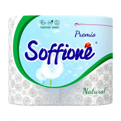 Soffione туалетная бумага Премиум, 3 слоя, 4 рулона