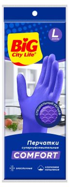 BIG City life перчатки латексные супер чувствительные фиолетовые р.L