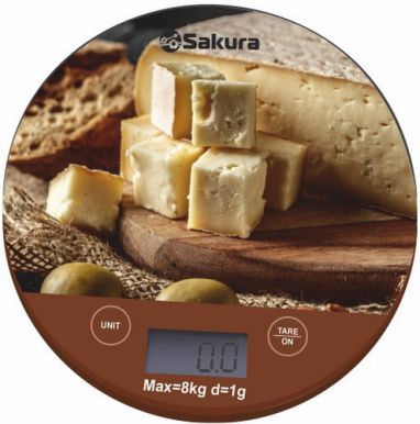 SAKURA весы кухонные 8кг сыр SA-6076CH