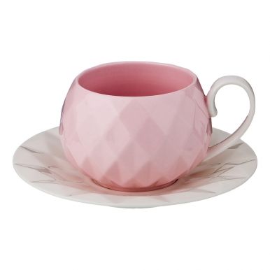 AGNESS набор чайный розовый 2 предмета 200мл374-080