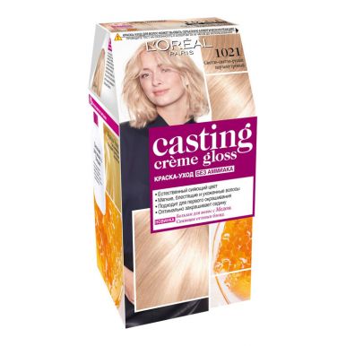 Casting Crem Gloss стойкая краска-уход для волос, тон 1021, цвет: светлый-светлый перламутр