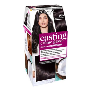 Casting Crem Gloss стойкая краска-уход для волос, тон 100 Черная ваниль