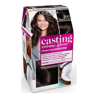 Casting Crem Gloss стойкая краска-уход для волос, тон 200, цвет: Черный кофе