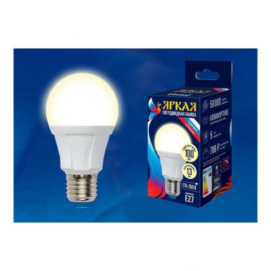 Лампа Uniel яркая, светодиодная Led-a60 13w000k/E27/Fr Plp01 White, картон