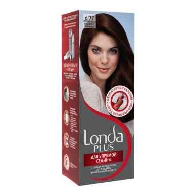 Londa Plus стойкая крем-краска, тон для волос, тон для упрямой седины77 Светлый шатен интесивно-коричневый