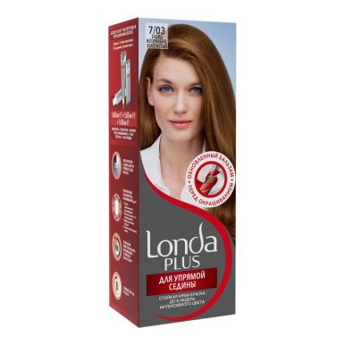 Londa Plus стойкая крем-краска, тон для волос, тон для упрямой седины 7/03 Блонд натурально-золотистый