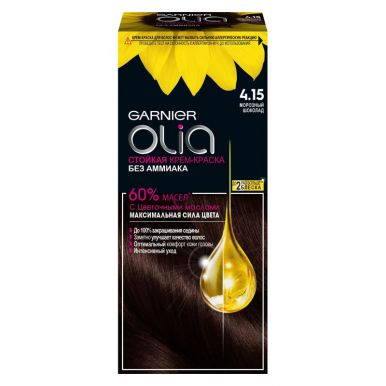 Garnier стойкая крем-краска для волос Olia, тон 4.15 Морозный шоколад МиниКит