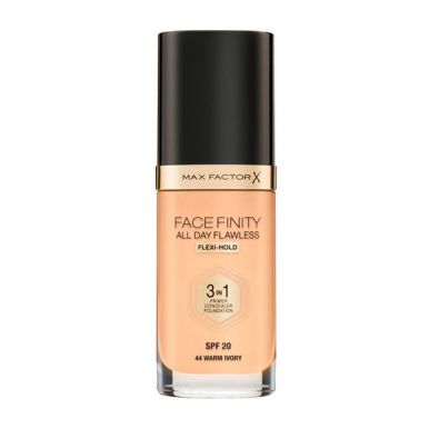 Max Factor тональная основа Facefinity All Day Flawless Flexi-Hold 3in1, тон 44, Warm Ivory, 30 мл